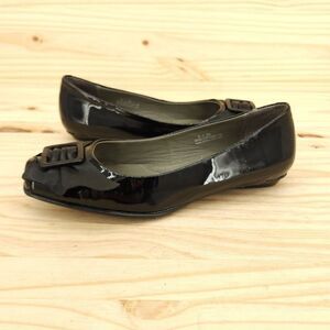 Born Crown Women's Flats Sz 8 Black Patent Leather Slip On Dressy Office Shoes